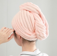 Nouvelle serviette de bonnet de cheveux secs ondulés épaissie douce forte absorbant velours de corail mignon écharpe à séchage rapide
