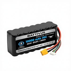 แบตเตอรี่ลิเธียม Battivus High Rate 25C 21700 Full Tab 50PL 30000mAh 14S/18S 50.4V-86.4V ชาร์จได้ ได้รับการรับรองมาตรฐาน UN38.3 สำหรับโดรน - Product Image 1