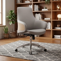 Meilleur mobilier de bureau économique, chaise de direction pivotante en cuir gris foncé pour salle de conférence