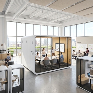 Pavillon Acoustique Mobile pour Salle de Conférence, Insonorisé, Espace de Réunion pour 8 Personnes, Grande Cabine de Bureau Certifiée BIFMA - Product Image 5