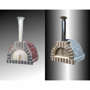 Four à pizza en céramique extérieur intégré en acier inoxydable avec source d'alimentation manuelle à granulés de charbon de bois à vendre - Product Image 1