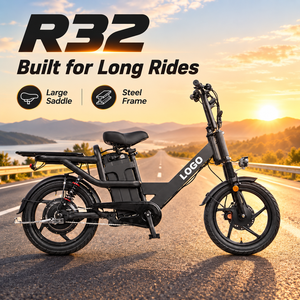 Bicicleta eléctrica R32 de 20 pulgadas con cuadro de acero, batería de 48V32AH y freno de disco para recorridos largos - Product Image 1