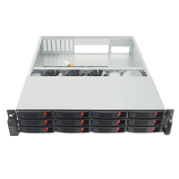 Casing Server 2U 19 Inch dengan 12 Bay Hot Swap, Chassis Server DVR untuk Workstation, Termasuk Backplane SATA