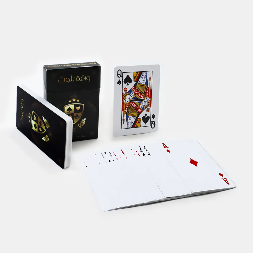 高品質製造カスタムプラスチックカード印刷アラビアポーカートランプ正方形ポーカーカード