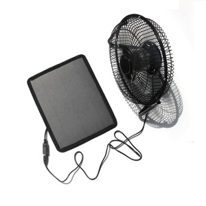Ventilateur solaire portable Masuyoshi Mitsu 8 pouces 10W alimenté par USB avec chargeur de panneau solaire pour téléphones et batterie externe - Product Image 1