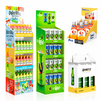 Présentoir de sol en carton ondulé personnalisé, nouveau design promotionnel, pour boissons et bouteilles de vin, pour la vente au détail