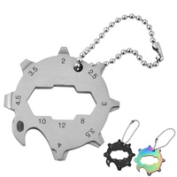 Carte d'outils multifonction octogonale en acier inoxydable 420J2, porte-clés portable, multi-outils avec ouvre-bouteille pour le camping en plein air et la maison