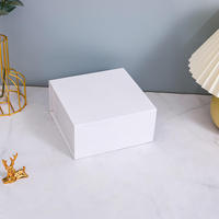 Boîte rigide magnétique avec logo personnalisé Emballage personnel Grande boîte de papier ruban de luxe blanc avec fermeture magnétique Boîte cadeau