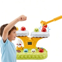 Jeu interactif pour tout-petits : Marteau électronique éducatif pour enfants avec lumières, musique et histoires – Jeu de batte de taupe sur souche d'arbre