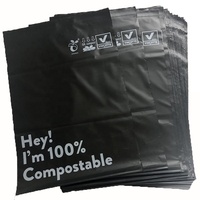 Enveloppes d'expédition écologiques biodégradables en PLA, sacs postaux personnalisés imprimés en sérigraphie avec poignées apparentes