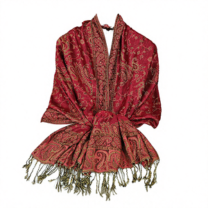 Châle Jacquard à Grandes Franges de Haute Qualité, Longue Écharpe Tricotée à Motifs Animaux, Foulard Ethnique pour Femme en Faux Acrylique, Coloris Estivaux - Product Image 4