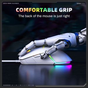 Souris de jeu filaire USB <span class=keywords><strong>ONIKUMA</strong></span> CW929 pour ordinateur portable, souris de jeu ergonomique optique à capteur A825, souris de jeu RGB blanche - Product Image 5