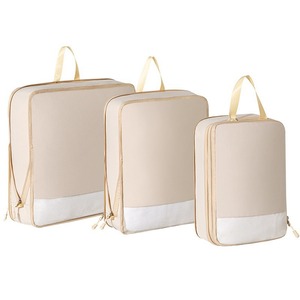 3Pcs <b>Light</b> Weight Packing <b>Cubes</b> Compression Storage Bags Large Capacity Travel Organizer Set for Closet & Cabinet Use - Product Image 1