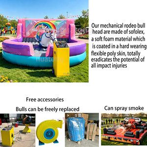 <span class=keywords><strong>Taureau</strong></span> <span class=keywords><strong>mécanique</strong></span> gonflable commercial pour enfants, avec tête de sécurité en mousse souple Sofolex et 3 animaux interchangeables, idéal pour la <span class=keywords><strong>location</strong></span> événementielle - Product Image 3