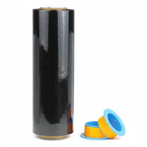 BOMEI PACK 1 1500ft Industrial <b>Black</b> Stretch 70 Gauge 15inch with 3inch Handles, Shrink <b>Wrap</b> Roll for Pallet <b>Wrap</b>, Durable - Product Image 1