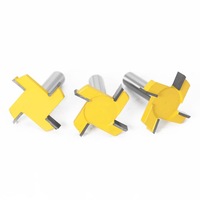 Pisau Router 1/2"12mm Shank 4 Mata Pisau Tipe T untuk Pemotongan Alur Kayu, Alat Pertukangan Kayu, Pisau Pemotong Alur Kelas Industri
