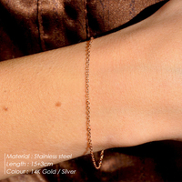 Bracelet à breloques en acier inoxydable couleur or EMANCO, chaîne fine, style classique, cadeau pour femme, bijoux