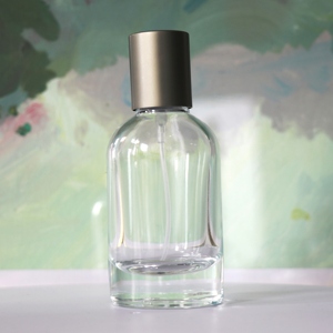 Empty perfume bottle round cylinder transparent glass perfume bottle with box