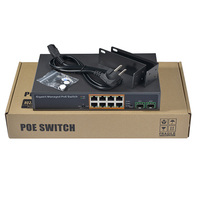 SDAPO PSE0802GD-LW 150W 10-Port dikelola Poe Switch dengan 8 PoE 1000Mbit IEEE802.3at/af 8 + 2 SFP SNMP QoS fungsionalitas