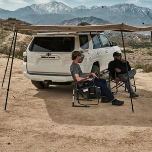 Auvent latéral de voiture QSZEN <span class=keywords><strong>en</strong></span> forme d'éventail à 270 degrés, <span class=keywords><strong>abri</strong></span> autoportant imperméable UV50+ pour SUV 4x4, camping tout-terrain et overland - Product Image 1