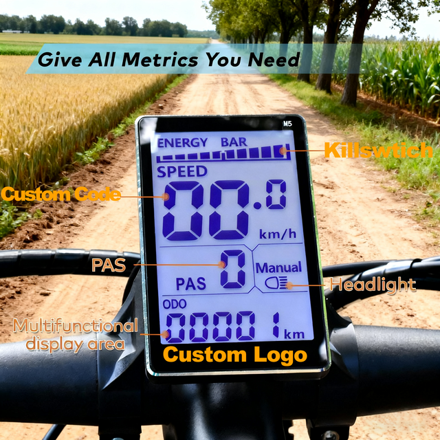M5 Bike Computer E-Bike Display Meter Control Panel Waterproof Electric Scooter Panel Screen Speedometer for Electric Bikes