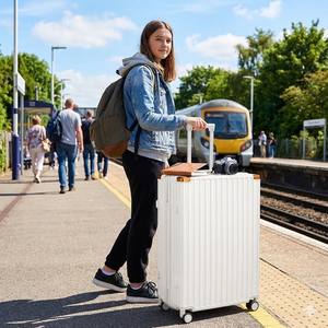 Valigia da Viaggio RIGA 20 24 28, Classica e Alla Moda, Portatile, Grande Capacità, Resistente, con Telaio in Alluminio e Guscio Rigido in PC - Product Image 3