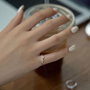 Dylam New Trendy Design <b>Thin</b> S925 Silver Adjustable Open Cluster 5A Cubic Zirconia Jewelry <b>Rings</b> for Women Gifts Daily Wear - Product Image 6