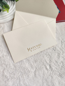 Conception personnalisée de luxe feuille d'or voeux de mariage ont enveloppe blanche bijoux carte de remerciement avec logo pour votre carte d'achat - Product Image 2