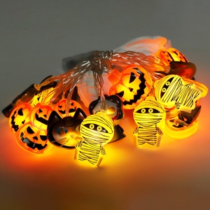 Luces LED de Cadena para Halloween, Diseño 3D de Calabaza, Calavera y Fantasma, Funcionan con Pilas, para Decoración Festiva Sorpresa - Product Image 5