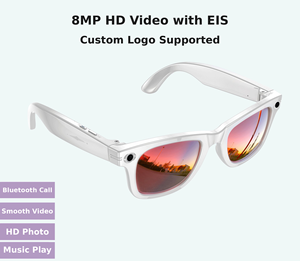 แว่นตาอัจฉริยะ AI กล้องคู่ 8MP บันทึกวิดีโอ 1200P <span class=keywords><strong>แปล</strong></span><span class=keywords><strong>ภาษา</strong></span>แบบเรียลไทม์ โทรออก รับสาย ฟังเ<span class=keywords><strong>พ</strong></span>ลง ควบคุมด้วยระบบสัมผัส - Product Image 3