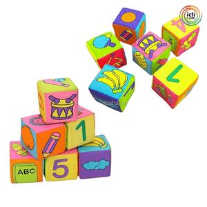 C361, оптовая продажа, ODM OEM, 6 в 1, новый комплект, детская ткань, мягкая погремушка, строительные блоки, развивающая игрушка, детские мягкие блоки - Product Image 1