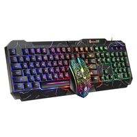 Ensemble clavier et souris de jeu filaire USB SHIPADOO D620, rétroéclairage 3 couleurs, 1600 DPI, design ergonomique, touches multimédias, PC 1