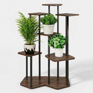 Support à fleurs moderne en métal à 5 niveaux, étagère pour plantes d'intérieur, décoration minimaliste pour la maison - Product Image 2