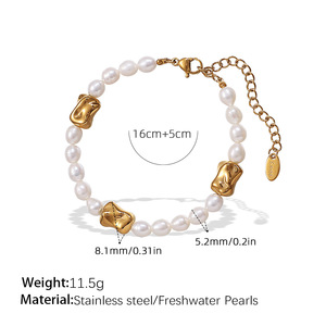 Freshwater Pearl Starfish Flower Beaded Necklace <b>Bracelet</b> Set Stainless Steel Twisted Tube Jewelry - Product Image 6