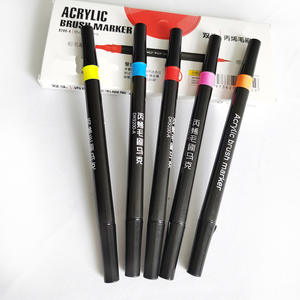 Marqueur de peinture acrylique à double pointe, pointe fine et pointe pinceau pour la peinture sur pierre, roche, métal, plastique, dessin - Product Image 5