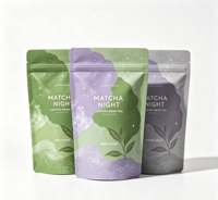 Sachets Doypack de qualité alimentaire pour poudre de Matcha, anti-poussière et étanches à l'eau, avec fermeture éclair en aluminium, logo personnalisé, taille sur mesure