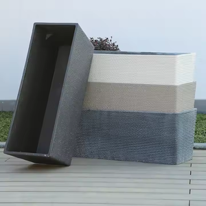 Factory Price Customization Modern Design Resin Garden Planters Plastic <strong>Large</strong> Rectangular Garden <strong>Pots</strong> Vegetable <strong>Flowers</strong> <strong>Pots</strong> - Product Image 3