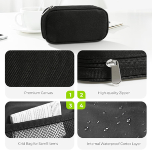 Sac en toile, organiseur de pilules de voyage, 2 fois par jour, grand boîte à pilules hebdomadaire AM/PM, étui à pilules pour 7 jours, fermeture éclair portable - Product Image 5