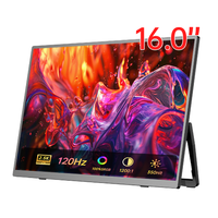 Moniteur de jeu portable EIMIO OEM ODM 16 pouces IPS Type-C, résolution 2.5K, pas cher