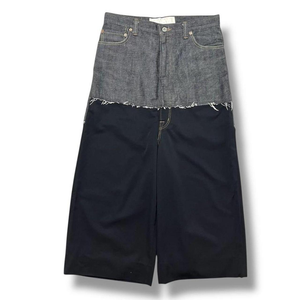 Jeans en denim brut non lavé surdimensionnés à jambe large, style streetwear, personnalisés, patchwork, taille haute, braguette boutonnée, en denim selvedge pour homme, vente en gros - Product Image 1