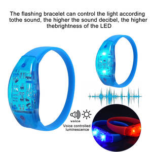 Neonglo הוביל קול מופעל wristbands מהבהב אור את צמיד גומי צמידי גומי צד - Product Image 6