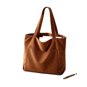 Custom Logo Large Solid Corduroy Shoulder Hobo Tote <b>Bag</b> Zip Closure <b>for</b> <b>Women</b> Casual <b>Work</b> Shopping All Seasons Wedding Gift - Product Image 1