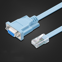 Cable conector DB9 a RJ45, conector d-sub de 9 pines, puerto serial RS232, adaptador Ethernet, router, conector de cable de configuración vga