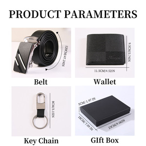 Men's Wallet Belt Gift Set Brown Leather Business Formal Valentine'S Day <b>Present</b> - Product Image 4
