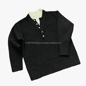 Suéter de Cuello Medio Alto para Hombre, Invierno, Personalizable, Tejido Grueso, Marca de Moda, Estilo Old Money, Diseño de Camisa Tejida - Product Image 1