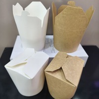 Boîte à nouilles jetable en papier kraft, seau alimentaire à emporter, anti-fuite et anti-graisse, pour poulet frit, pâtes, riz