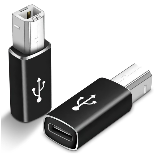 USB C Female to USB B Male Converter Compatible with MIDI Controllers Printers Electric Pianos