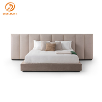Lit king size de luxe avec cadre et rangement, lits en bois modernes, ensemble de draps king size, meubles de chambre à coucher, lit king size