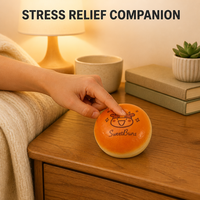 Jouet Squishy en forme de chignon rond SweetBuns à remontée lente, motif vache, anti-stress, à presser et à restaurer, compagnon de bureau