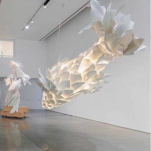Lustre en forme de poisson, blanc, LED, six têtes, éclairage artistique long pour la maison et les espaces commerciaux - Product Image 5